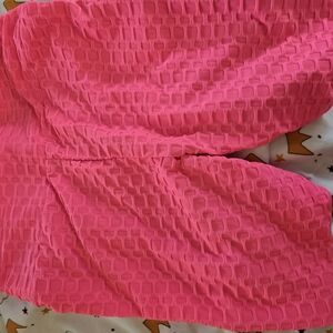 Vibrant Pink Textured Pants